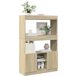 Berkfield Home Highboard¬†Sonoma Oak 92x33x140 cm Engineered Wood in Brown - Size: 92 x 33 x 140 cm - thumbnail 4