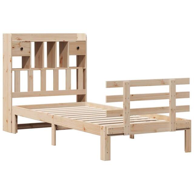 Berkfield Home Decorative Bookcase Bed without Mattress 75x190 cm Small Single S in Natural - image 1