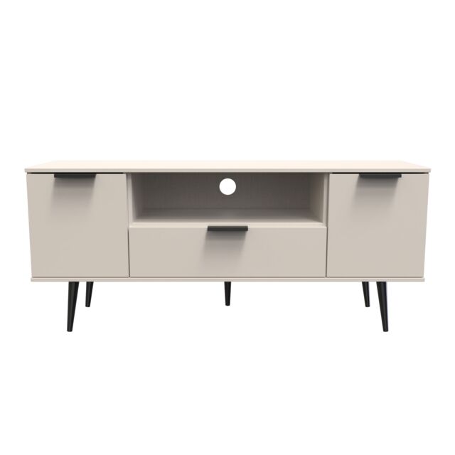 Ready Assembled 2 U Fuji 2 Door 1 Drawer Wide TV Unit (Ready Assembled) in Taupe - image 1