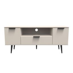 Ready Assembled 2 U Fuji 2 Door 1 Drawer Wide TV Unit (Ready Assembled) in Taupe - thumbnail 1