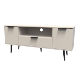 Ready Assembled 2 U Fuji 2 Door 1 Drawer Wide TV Unit (Ready Assembled) in Taupe - thumbnail 3