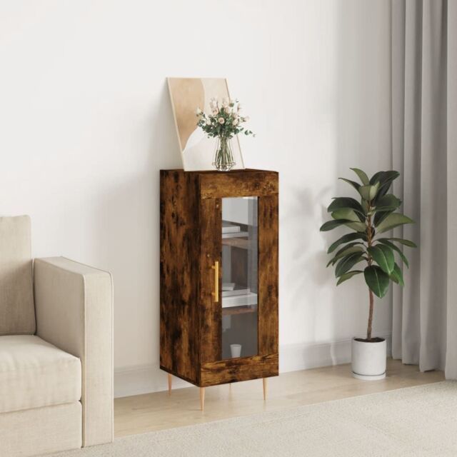 Berkfield Home Sideboard Smoked Oak 34.5x34x90 cm Engineered Wood in Brown - image 1