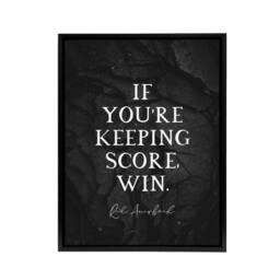 "Artery8 Red Auerbach Keeping Score Quote Framed Canvas Wall Art Print in Grey - Size: W12"" x H16""" - thumbnail 1