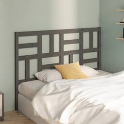 Berkfield Home Bed Headboard Grey 126x4x104 cm Solid Wood Pine - Size: 126 x 4 x 104 cm - thumbnail 2