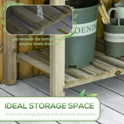 OUTSUNNY Raised Garden Bed w/ Legs & Storage Shelf Elevated Planter Box in Green - thumbnail 5