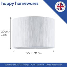 Happy Homewares Contemporary & Sleek Pendant Lighting Shade Crafted from Wrinkled White Paper - thumbnail 6