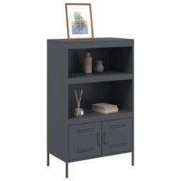 Berkfield Home Highboard Anthracite 68x39x113 cm Steel in Dark Grey - Size: 68 x 39 x 113 cm - thumbnail 4