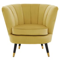 Loretta Velvet Chair With Black Wood And Gold Finish Legs