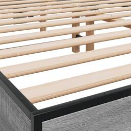 Berkfield Home Durable Bed Frame without Mattress Grey Sonoma 150x200 cm King Size - thumbnail 7