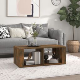 Berkfield Home Coffee Table Smoked Oak 100x50x36 cm Engineered Wood in Brown - Size: 100 x 50 x 36 cm - thumbnail 1