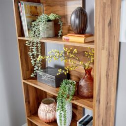 Home Source Bookcase 4 Tier Display Cabinet Unit Industrial Metal Home Living Room in Taupe - thumbnail 4