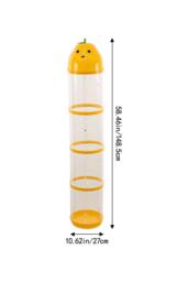 Living and Home Vertical Clear Plastic Toy Storage Tube Organiser with String Light in Yellow - thumbnail 2