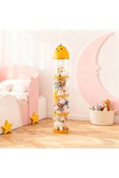 Living and Home Vertical Clear Plastic Toy Storage Tube Organiser with String Light in Yellow - thumbnail 7