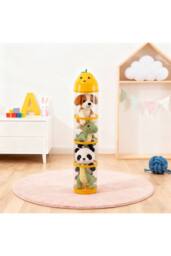 Living and Home Vertical Clear Plastic Toy Storage Tube Organiser with String Light in Yellow - thumbnail 4