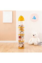 Living and Home Vertical Clear Plastic Toy Storage Tube Organiser with String Light in Yellow - thumbnail 6