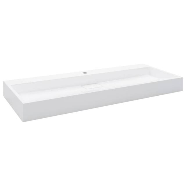 Berkfield Home Wash Basin 120x46x11 cm Mineral Cast/Marble Cast White - Size: 120 x 46 x 11 cm - image 1