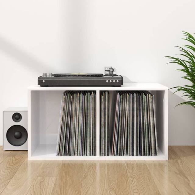 Berkfield Home Vinyl Storage Box High Gloss White 71x34x36 cm Engineered Wood - Size: 71 x 34 x 36 cm - image 1