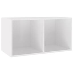 Berkfield Home Vinyl Storage Box High Gloss White 71x34x36 cm Engineered Wood - Size: 71 x 34 x 36 cm - thumbnail 2
