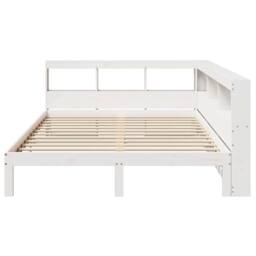 Berkfield Home Bookcase Bed Frame White 150x200 cm King Size Solid Wood Pine - thumbnail 5