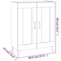 Berkfield Home Sideboard Concrete Grey 69.5x34x90 cm Engineered Wood - thumbnail 9