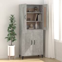 Berkfield Home Sideboard Concrete Grey 69.5x34x90 cm Engineered Wood - thumbnail 1