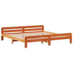 Berkfield Home Bed frame without Mattress Wax Brown 200x200 cm Solid Wood Pine - thumbnail 5