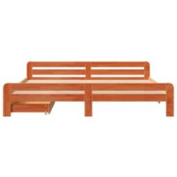 Berkfield Home Bed frame without Mattress Wax Brown 200x200 cm Solid Wood Pine - thumbnail 4