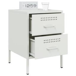 Berkfield Home Bedside Cabinet White 36x39x50.5 cm Steel - thumbnail 5