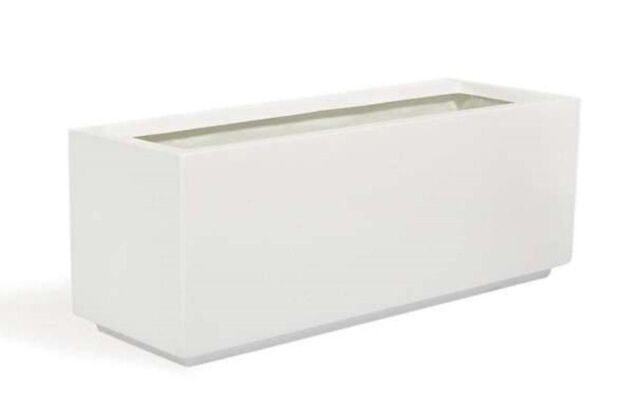 Primrose Fibreglass Trough Weatherproof Outdoor Garden Gloss Planter 90cm in Black - image 1