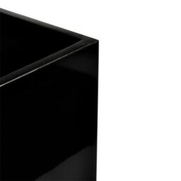 Primrose Fibreglass Trough Weatherproof Outdoor Garden Gloss Planter 90cm in Black - thumbnail 2