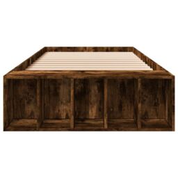 Berkfield Home Bed Frame without Mattress Smoked Oak 75x190 cm Small Single in Brown - thumbnail 4