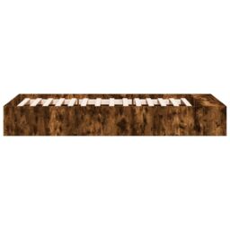 Berkfield Home Bed Frame without Mattress Smoked Oak 75x190 cm Small Single in Brown - thumbnail 5