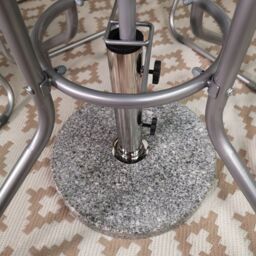 Samuel Alexander 25kg Round Granite Garden Parasol / Umbrella Base Weight Stainless Steel Pole in Grey - thumbnail 5