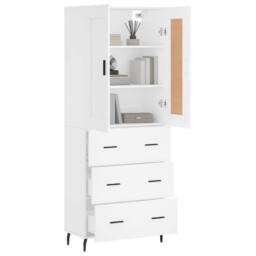 Berkfield Home Highboard White 69.5x34x180 cm Engineered Wood - thumbnail 1