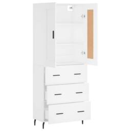 Berkfield Home Highboard White 69.5x34x180 cm Engineered Wood - thumbnail 4