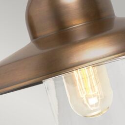Netlighting Somerton 1 Light Outdoor Fisherman Dome Wall Light Brass IP44 E27 in Yellow - thumbnail 3