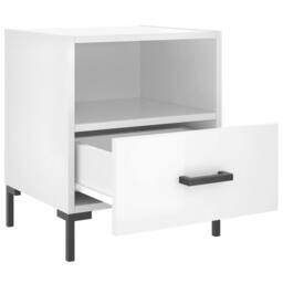 Berkfield Home Modern Bedside Cabinets 2 pcs High Gloss White 40x35x47.5 cm Engi - thumbnail 5