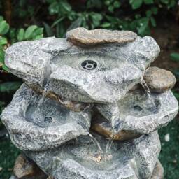 Living and Home Electric Water Fountain Rockery Garden Decor with LED Lights in Natural - thumbnail 7