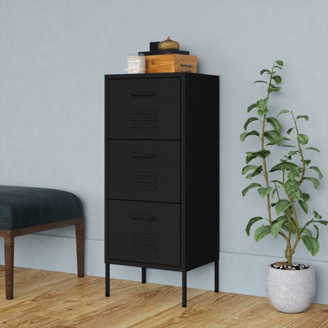 Berkfield Home Storage Cabinet Black 42.5x35x101.5 cm Steel - image 1