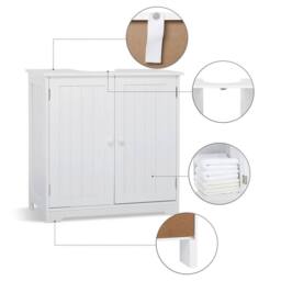 KORVIXA Bathroom Under Sink Cabinet Basin Vanity in White - thumbnail 3