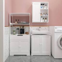 KORVIXA Bathroom Under Sink Cabinet Basin Vanity in White - thumbnail 4