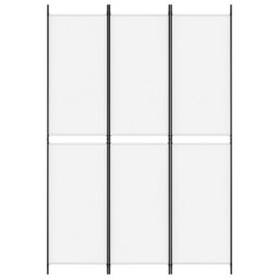 Berkfield Home 3-Panel Room Divider White 150x220 cm Fabric - thumbnail 3