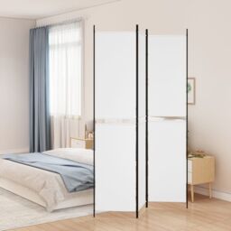 Berkfield Home 3-Panel Room Divider White 150x220 cm Fabric - thumbnail 1