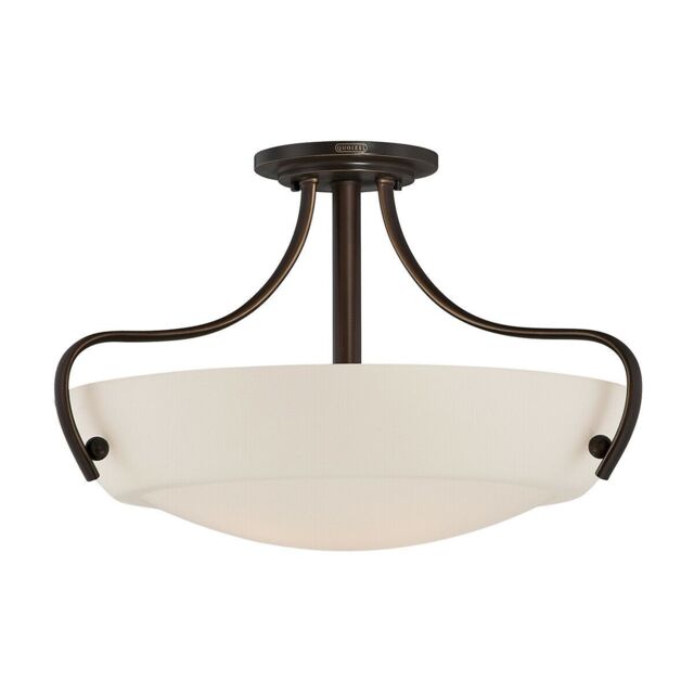Loops 3 Bulb Semi Flush Light Palladian Bronze LED E27 100W Bulb