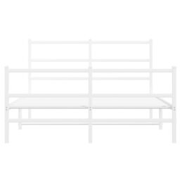 Berkfield Home Metal Bed Frame without Mattress with Footboard¬†White 140x200cm in White - Size: 140x200 cm - thumbnail 5