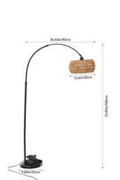 Living and Home Boho Rattan Floor Lamp in Natural - thumbnail 3