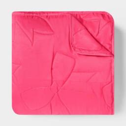 OHS Bows Quilted Throw Pinsonic Blanket Bedspread in Bright Pink - Size: 120 cm x 150 cm - thumbnail 4