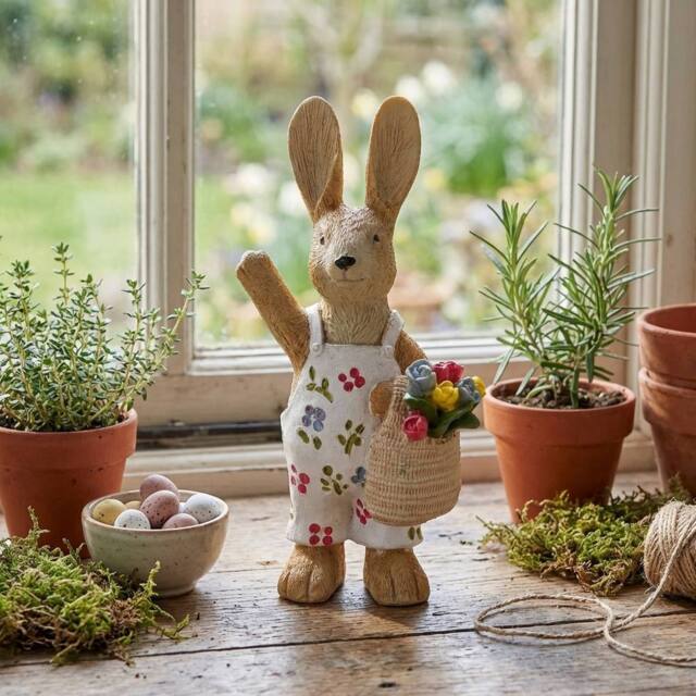 Garden Greatness Figurine Resin Rabbit In Apron Ornament in Brown - Size: 1 Pack - image 1