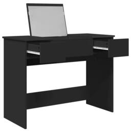 Berkfield Home Modern Dressing Table with Mirror Black 100x45x76 cm - Size: 100 x 45 x 76 cm - thumbnail 4
