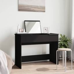 Berkfield Home Modern Dressing Table with Mirror Black 100x45x76 cm - Size: 100 x 45 x 76 cm - thumbnail 1